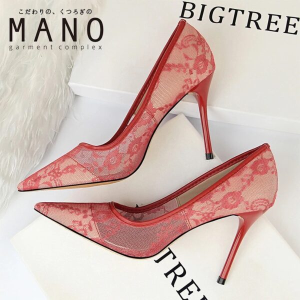 Pointed Toe Mesh High-Heel